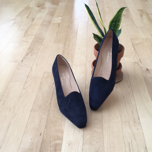 Sacha London Navy Suede Pump Heels - Picture 1 of 8